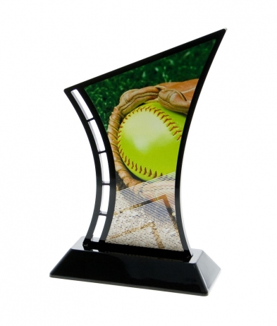  19.5cm Printed Softball Acrylic Award