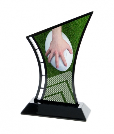  19.5cm Printed Touch Rugby Acrylic Award