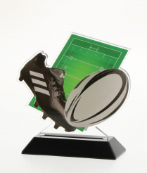 15.5cm Printed Rugby Acrylic Award