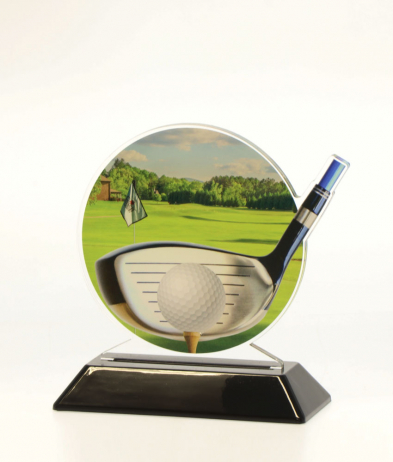  13.5cm Printed Golf Acrylic Award