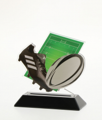 13.5cm Printed Rugby Acrylic Award