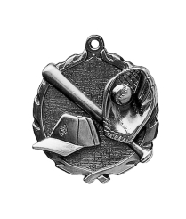 32130S Baseball - Silver Medal 4.5cm Dia