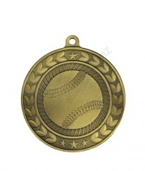 44003G Baseball Illusion Medal - Gold 5.7cm Dia