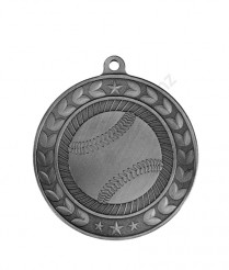 44003S Baseball Illusion Medal - Silver 5.7cm Dia