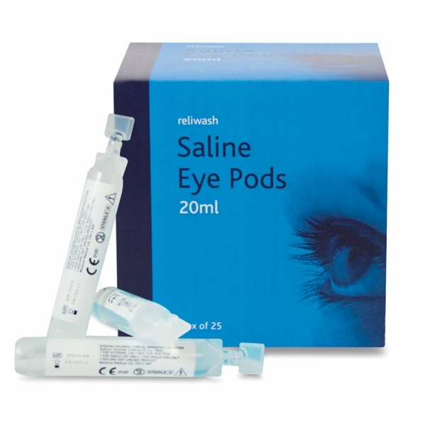 901 Reliwash 20ml Saline Eye Pods  Sterile Box of 25