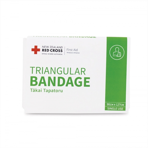 X1335 Red Cross Triangular Bandage Single Use 90 x 127cm