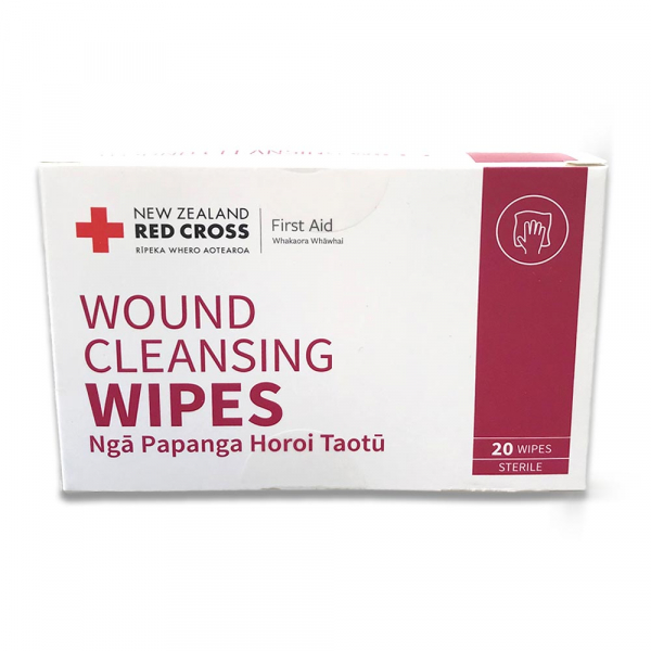 X1390 Red Cross Moist Wound Cleansing Wipes Box of 20