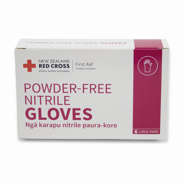 X1395 Red Cross Powder Free Nitrile Gloves Box of 6 pairs