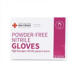 X1396 Red Cross Powder Free Nitrile Gloves 1 pair Med/Lge