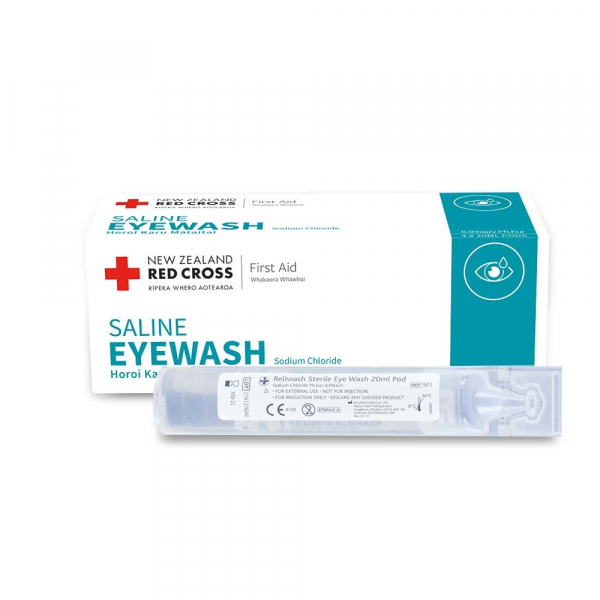 X1577 Red Cross Saline Eye Wash Pods 4 X 20ml Boxed