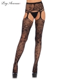1082BOS LACE GARTER STOCKINGS BLACK