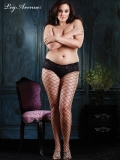 1278QBPS DIAMOND NET PANTYHOSE PLUS SIZE BLACK