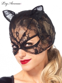 3746 LACE CAT MASK WITH LACE UP BACK