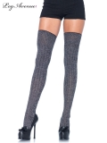 6907 HEATHER ACRYLIC RIB KNIT THIGH HIGHS GREY