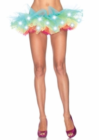 A1840MOS LED LIGHT UP RAINBOW NEON TUTU O/S MULTICOLOUR