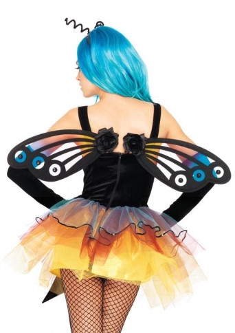 A1964BOS STRAPLESS BUTTERFLY WINGS O/S BLACK