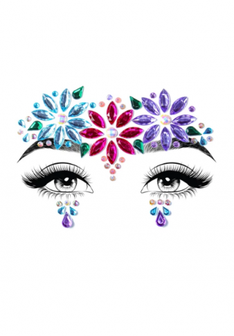 EYE023 DAHLIA ADHESIVE FACE JEWELS STICKER