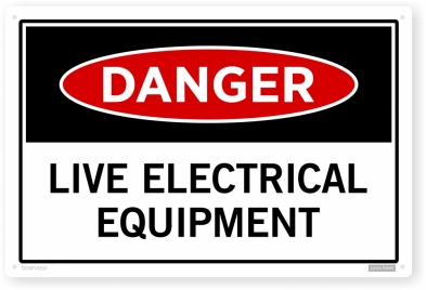 live equipment sign