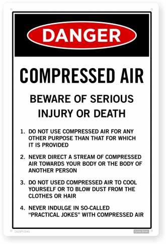 compressed air danger sign