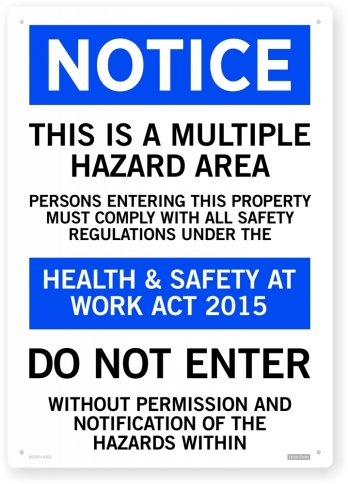 multiple hazards sign