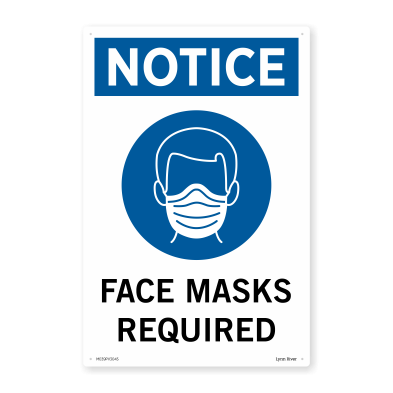  Covid - Face Masks Required - Sign