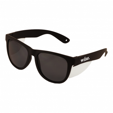 SE61699 Wise Street Safety Glasses - Matte Black Frame with Smoke Le