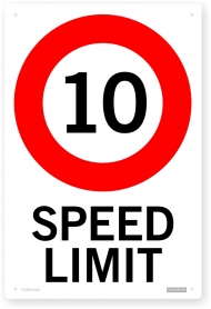 speed limit 10 sign