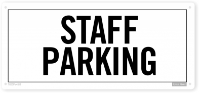 staff parking sign