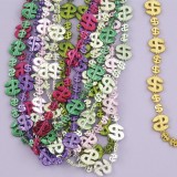 59810 Necklace Beaded Dollar Sign Assorted