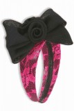 62939 Neon Lace Headband With Bow Pink
