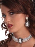 66256 Steampunk Cameo Earrings & Choker
