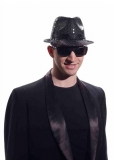 67348 Sequin Hat With Lights Black