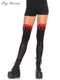6909 DRIPPING BLOOD WOVEN OVER THE KNEE SOCKS BLACK/RED