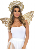 A2823GDOS 2PC.GOLDEN ANGEL KIT, INCLUDES DIE CUT GLITTER WINGS AND MAT