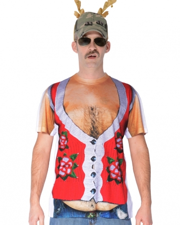  Hairy Belly Poinsettia Sweater Vest T-Shirt