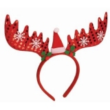 F81585 Reindeer Antlers Headband Red