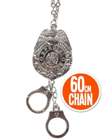 N3067 Necklace Police Badge with Handcuffs MIN 2