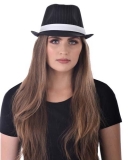 N5317 English Low Crown Striped Hat with White Band