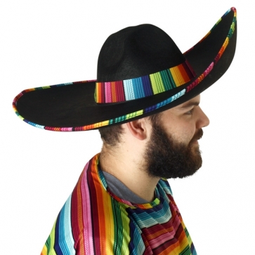 N5556 Mexican Hat Black with Striped Band