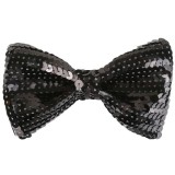 N8497B Bow Tie Sequin Black