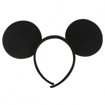 NAF164 Mouse Ears Fabric Black Headband