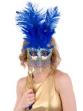 ND2013B Belly Dancer Gold & Blue Eye Mask on Stick
