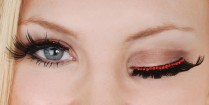 ND3823 Eyelashes Black Short to Long Red Diamantes w/glue