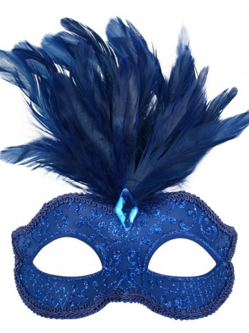 ND4148 DANIELLA Blue with feathers Eye Mask