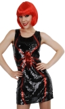 NE1592 Sequin Dress Black with Red Spider Medium
