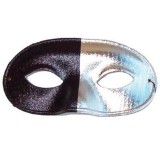 NFP548 BI COLOUR Black & Silver Eye Mask MIN 2