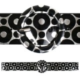 NL1001 Belt Silver & Black Circles