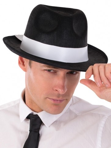 NL1137 Gangster Hat Black & White