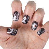 NW3012 Nails Fake Stick-On Spider & Spiderwebs with Jewel