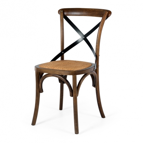 HZCCVXDO Villa X-Back Chair Deep Oak Rattan Seat